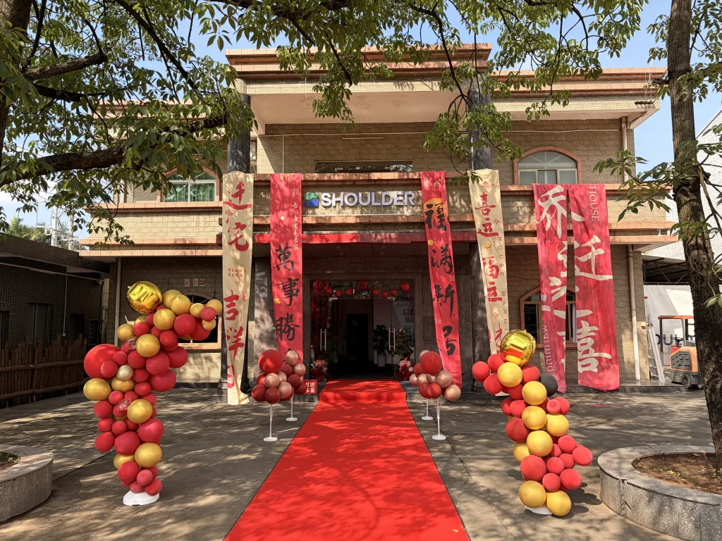 Exterior of the new Shoulder Tent headquarters decorated for a grand relocation ceremony.