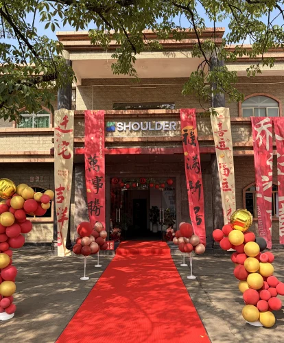 Exterior of the new Shoulder Tent headquarters decorated for a grand relocation ceremony.